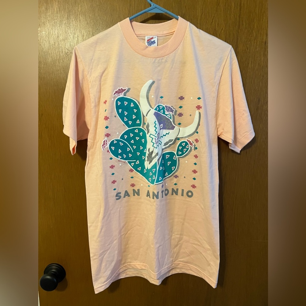 Vintage pink San Antonio graphic tee M